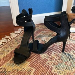 joie black leather heels